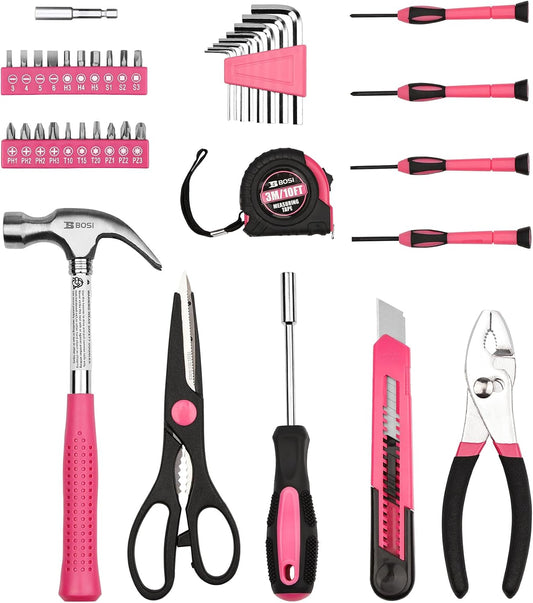 Pink 40-Piece Tool Set with Toolbox for Women, Home