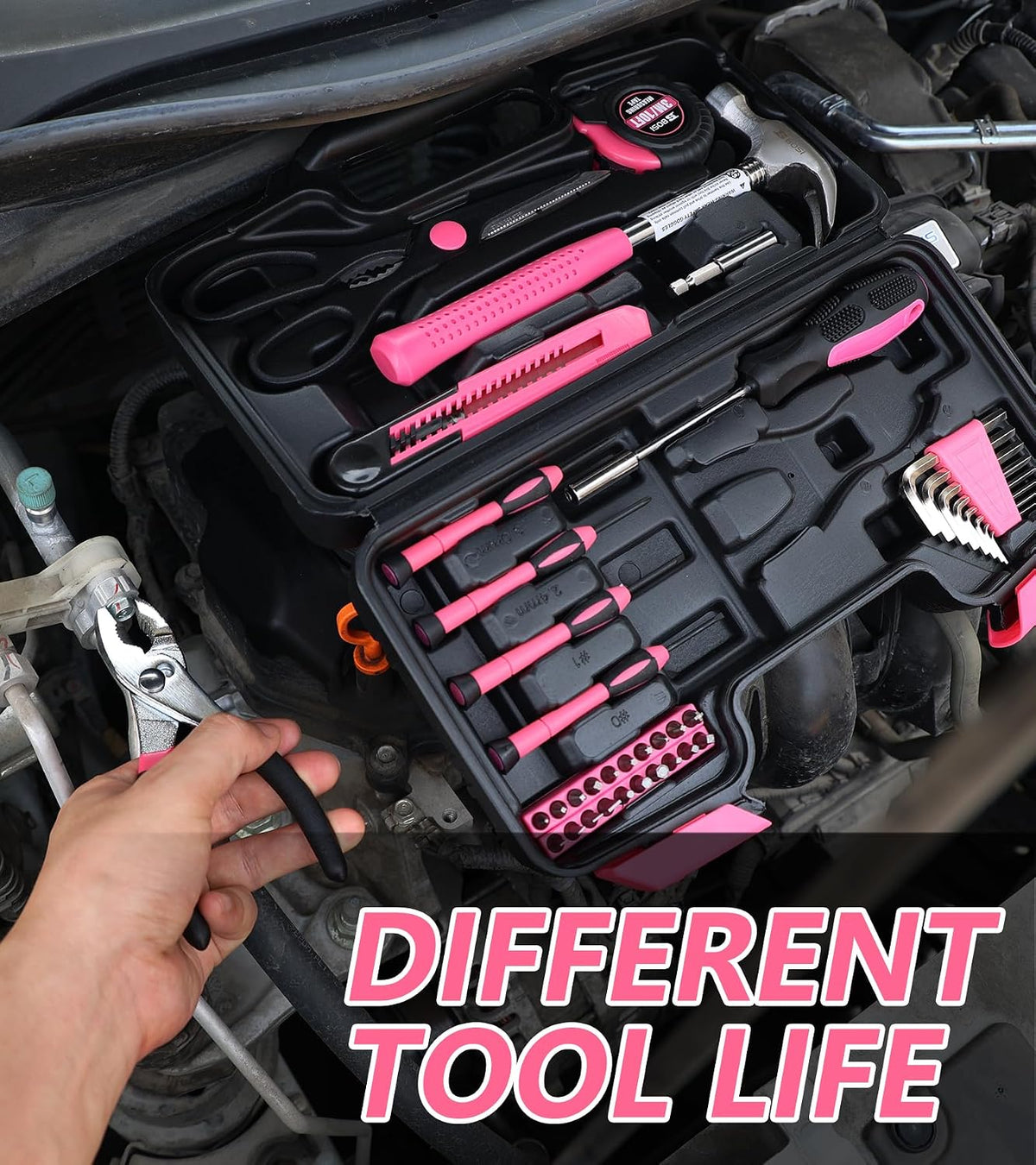 Pink 40-Piece Tool Set with Toolbox for Women, Home