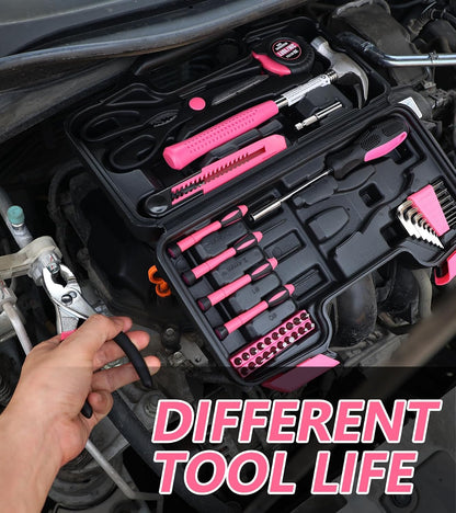 Pink 40-Piece Tool Set with Toolbox for Women, Home