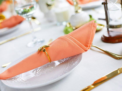Peach Cloth Napkins Set of 6,100% Cotton,Thick,Reusable,Soft (Salmon)