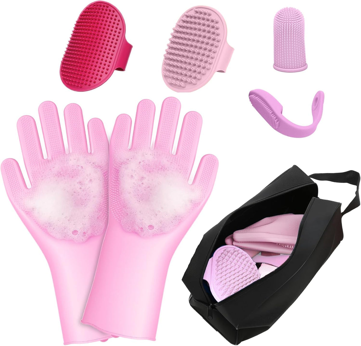 7 PCS Pet Grooming Kit & Bath Supplies for Dogs, Cats