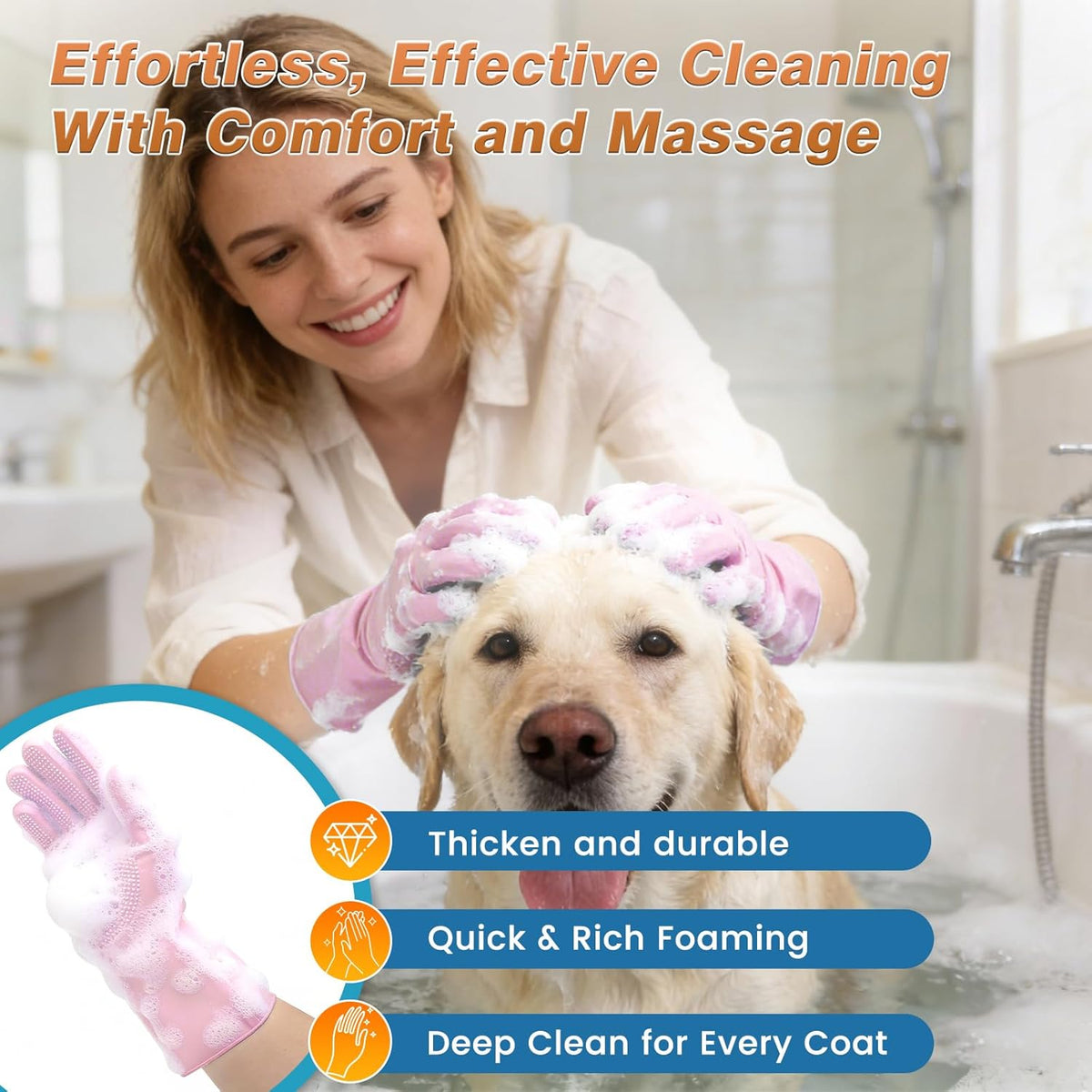 7 PCS Pet Grooming Kit & Bath Supplies for Dogs, Cats