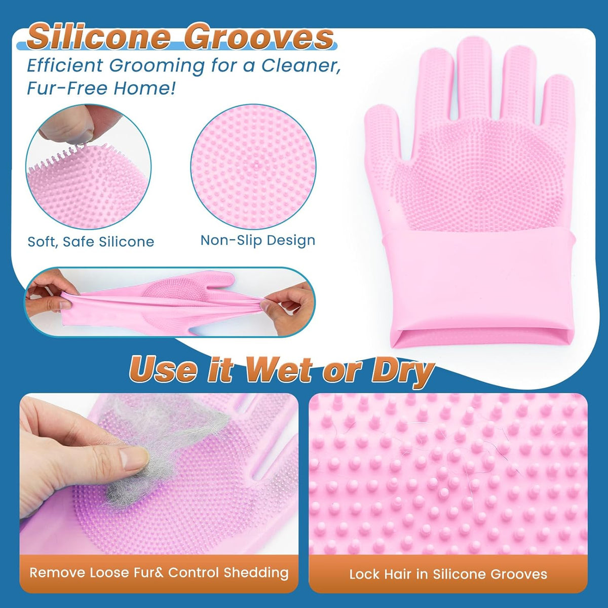 7 PCS Pet Grooming Kit & Bath Supplies for Dogs, Cats