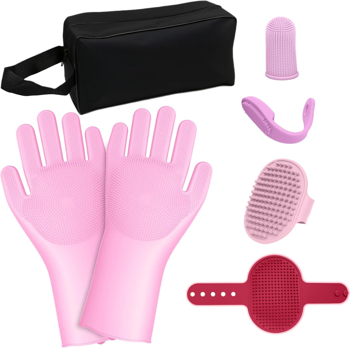 7 PCS Pet Grooming Kit & Bath Supplies for Dogs, Cats