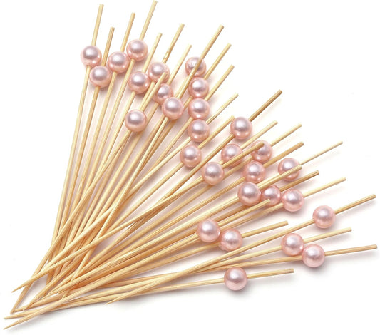 Cocktail Picks for Appetizers, Toothpicks for Appetizers, 200PCS Cocktail Toothpicks for Drinks Fruit, Decorative Bamboo Skewers for Appetizer Food Sticks