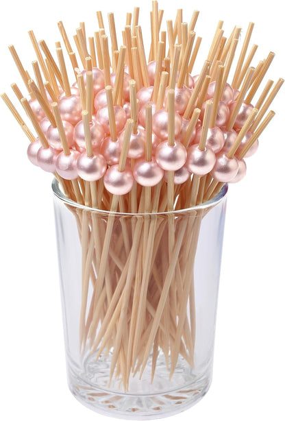 Cocktail Picks for Appetizers, Toothpicks for Appetizers, 200PCS Cocktail Toothpicks for Drinks Fruit, Decorative Bamboo Skewers for Appetizer Food Sticks