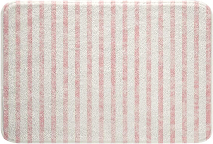 Pink Striped Bathroom Rugs Bath Mats 16"x24"