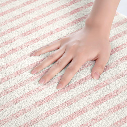 Pink Striped Bathroom Rugs Bath Mats 16"x24"