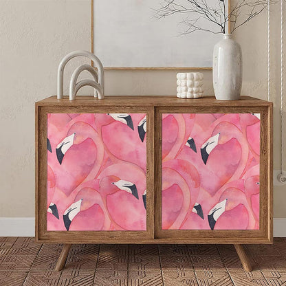 Pink Flamingo Abstract Heart Art Geometric Mosaic Peel and Stick Wallpaper Easy Peel Off Contact Paper Stick on Adhesive Wall Paper for Bathroom Waterproof Renter Friendly
