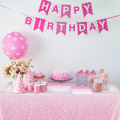 41Pcs Ombre Pink Party Decorations Gradient Pastel Pink Tableware Set Include Paper Plates Napkins Tablecloth丨Baby Shower Girls Woman Wedding Birthday Anniversary Party Decorations,Serves 20