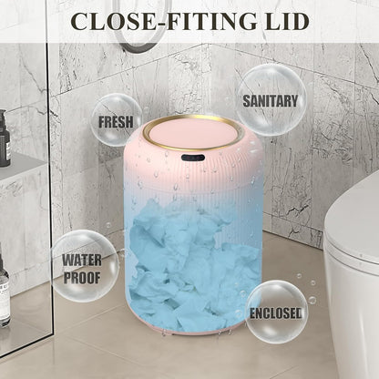 Small Pink Trash Can Bathroom,Motion Sensor Garbage Can Automatic