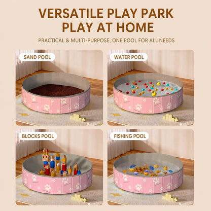 47in Extra Large Dog Ball Pit – Foldable Pet Playpen Ball Pool for Large Dogs, Puppies and Cats, Indoor Outdoor Playpen (Balls Not Included) (Pink)