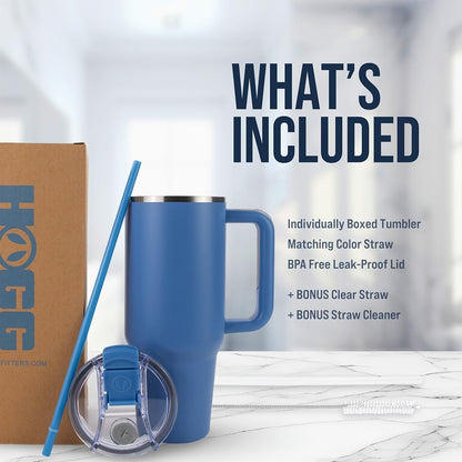 Hogg Big Swig 40oz Tumbler with Handle and Straw - Peach Fizz, 40 oz Tumbler, Insulated Cup with Handle, 40oz Water Bottle with Straw, Thermal Cups, Leak Proof Lid, Travel Mugs, Stainless Steel