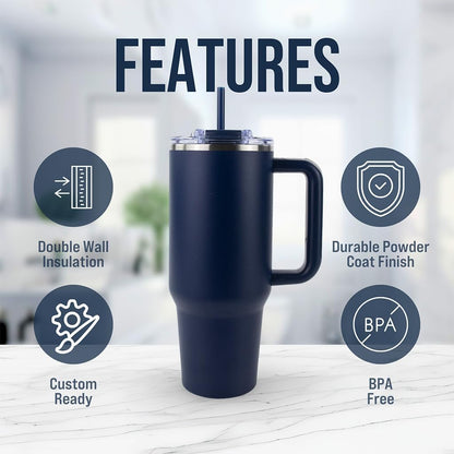 Hogg Big Swig 40oz Tumbler with Handle and Straw - Peach Fizz, 40 oz Tumbler, Insulated Cup with Handle, 40oz Water Bottle with Straw, Thermal Cups, Leak Proof Lid, Travel Mugs, Stainless Steel