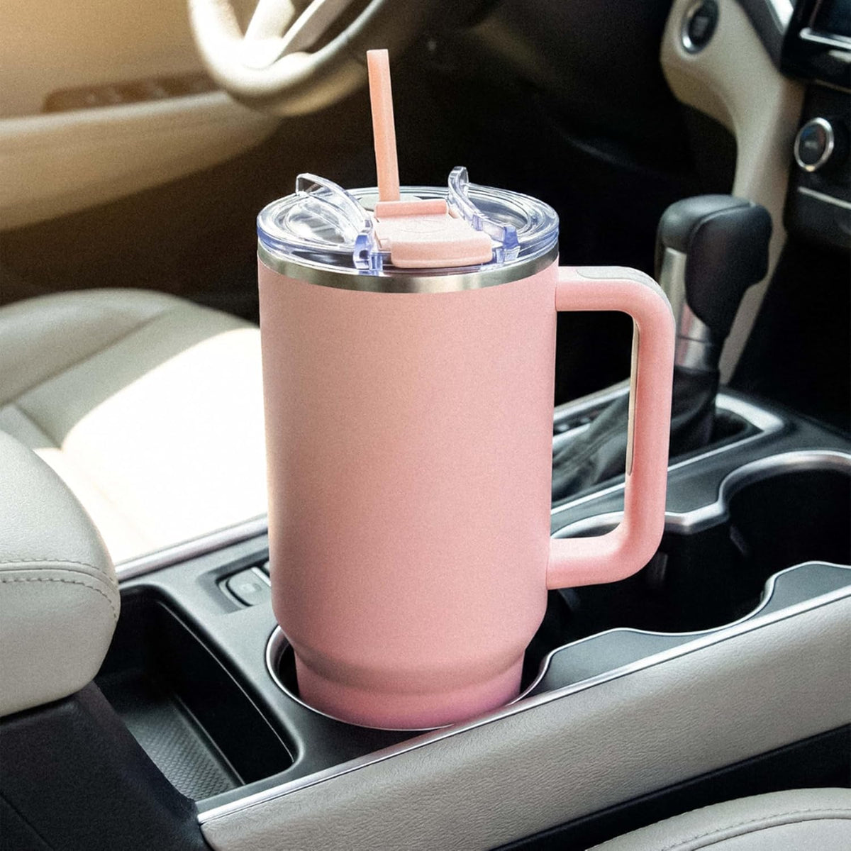 Hogg Big Swig 40oz Tumbler with Handle and Straw - Peach Fizz, 40 oz Tumbler, Insulated Cup with Handle, 40oz Water Bottle with Straw, Thermal Cups, Leak Proof Lid, Travel Mugs, Stainless Steel