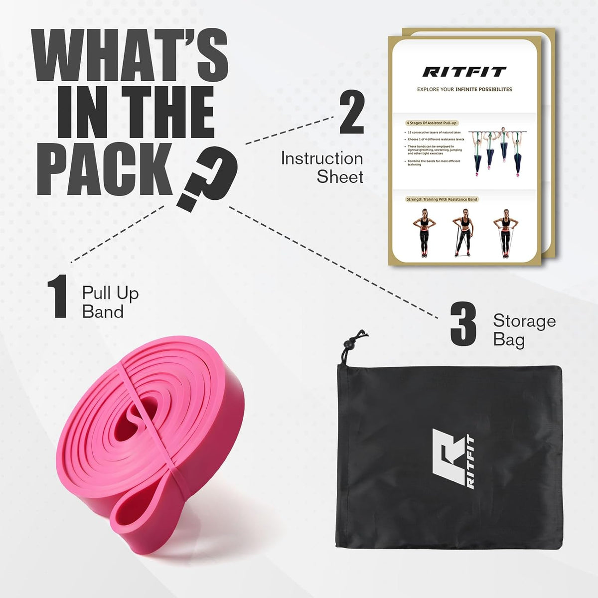 RitFit Pull Up Assist Band in Natural Latex for Stretching and Mobility
