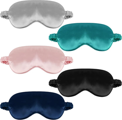 1 Pack Sleep Mask, Silk Eye Mask with Elastic Strap, Breathable Eye Mask for Sleeping,Travel, Girls, Women, Men (Pink)