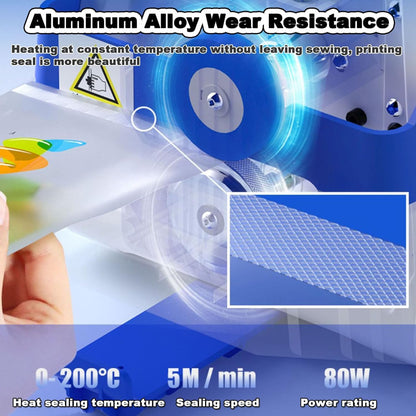 Home Sealing Machine, Automatic Plastic Bag Sealer, 0-200℃ Digital Temperature Control/0-5M/Min Sealing Speed/0-10Mm Sealing Thickness, for PVC Bags Films, Foil Bag, Food Packaging,Pink