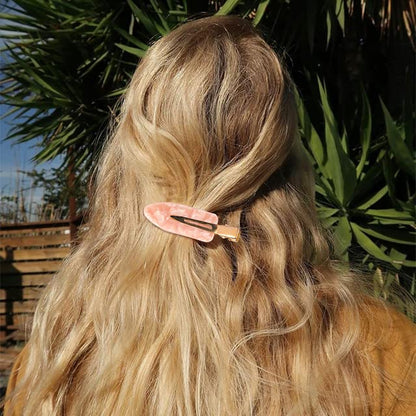 Magicsky 10PCS Creaseless No Bend Bang Resin Hair Clips For Women - Pink
