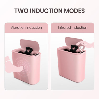 Automatic Small Bathroom Trash Can with Lid, 2.6 Gallon, Pink