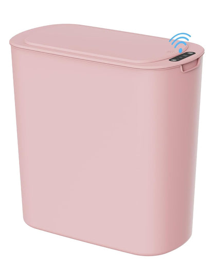 Automatic Small Bathroom Trash Can with Lid, 2.6 Gallon, Pink