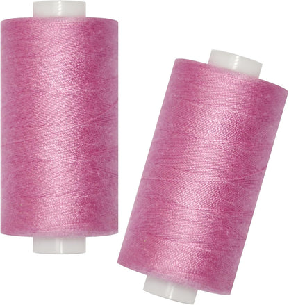 All Purpose Sewing Thread-2 Spools of Hand Polyester Sewing Thread for Sewing Machine for Hand and Machine Sewing(Light Cyclamen Pink, 2 spools)