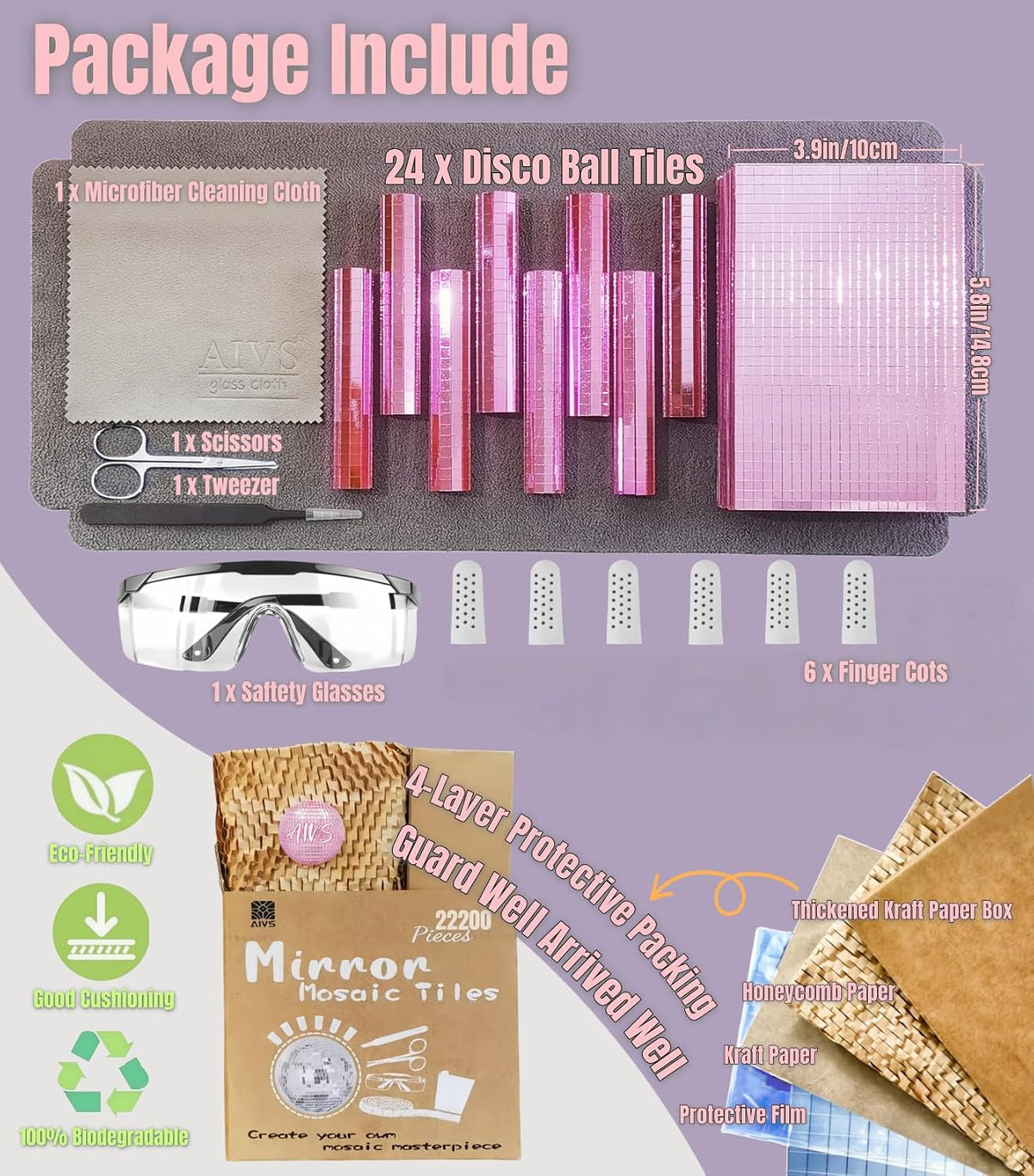 22200pcs Mirror Mosaic Tiles,4 x 4mm Disco Tiles Self Adhesive,Tiny Mirror Tiles for Crafts,Disco Ball Stickers for DIY Party Decoration(Pink)