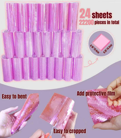 22200pcs Mirror Mosaic Tiles,4 x 4mm Disco Tiles Self Adhesive,Tiny Mirror Tiles for Crafts,Disco Ball Stickers for DIY Party Decoration(Pink)