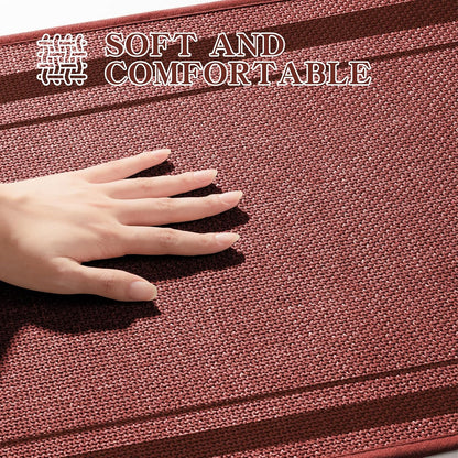 Bathroom Rugs Mat 32x17, Ultra Thin Non Slip Bath Mat Quick Dry Absorbent Bath Mat for Bathroom, (Dark Pink, 32"x17")