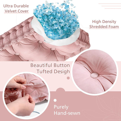 Velvet Bench Cushion for Indoor Furniture, Pink, 42x16 in