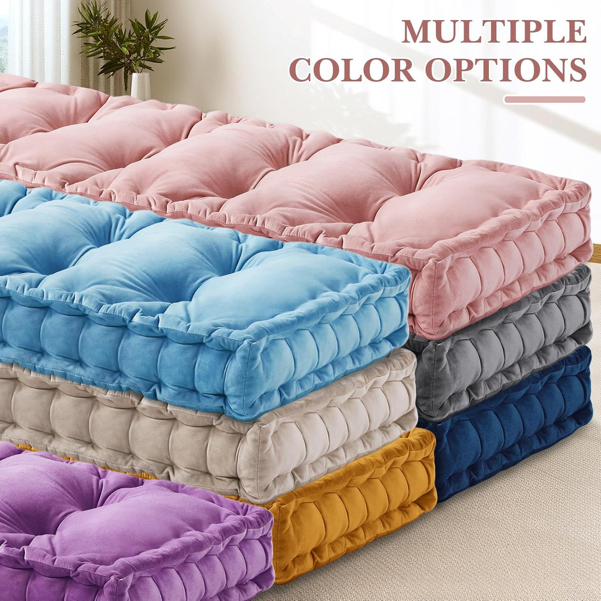 Velvet Bench Cushion for Indoor Furniture, Pink, 42x16 in