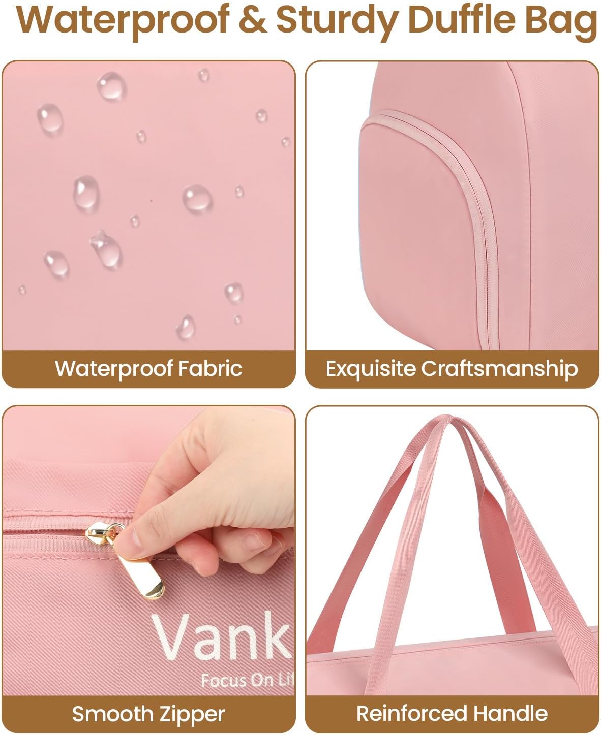 Gym Bag for Women, 17.5 inch Sports Duffle Bag with Shoe Compartment