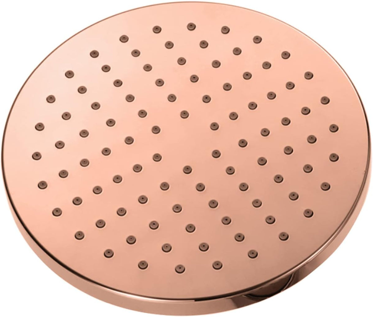 Rain Shower Head, High Pressure Waterfall Showerhead with Adjustable Angle and Anti-Clogging Silicone Nozzles, Luxury Bathroom Overhead Shower,Round Rose Gold