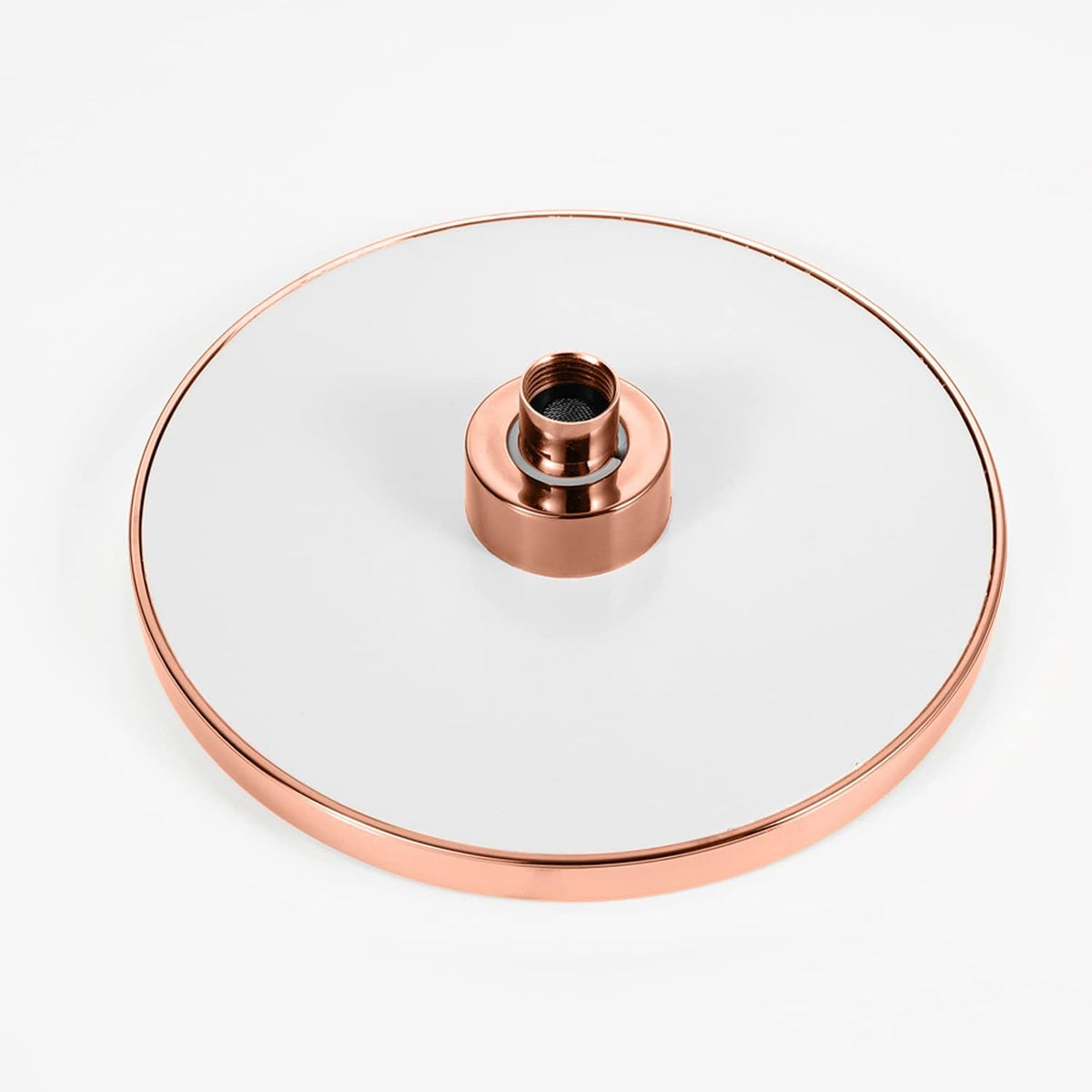 Rain Shower Head, High Pressure Waterfall Showerhead with Adjustable Angle and Anti-Clogging Silicone Nozzles, Luxury Bathroom Overhead Shower,Round Rose Gold