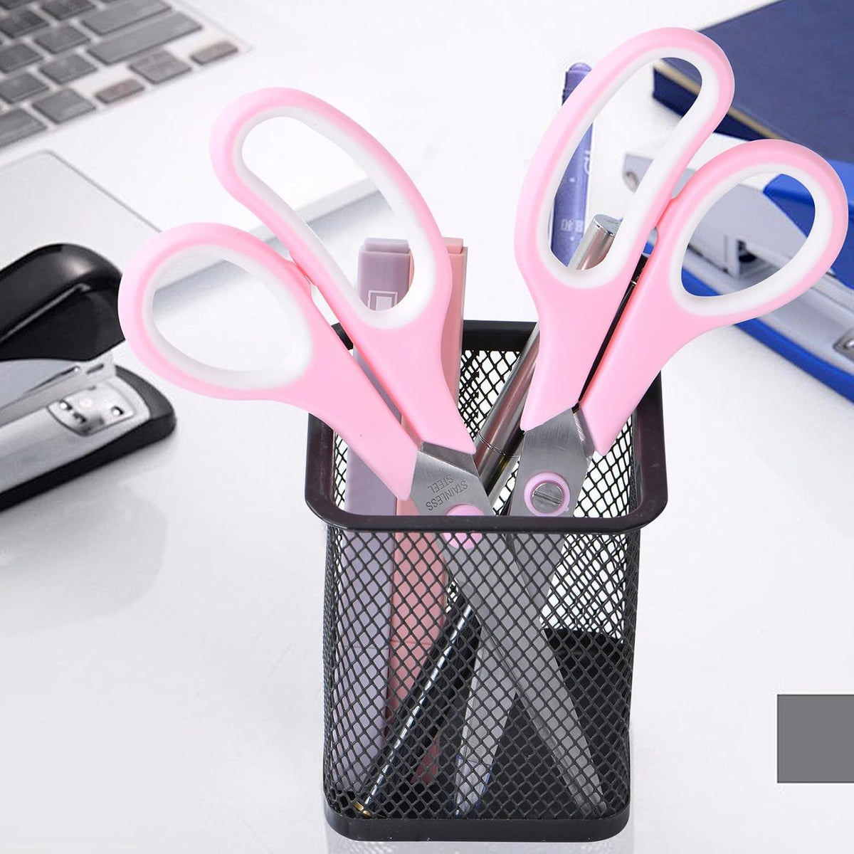 Pink Scissors, 7.5" All Purpose Scissor for Office and Home (3 Pack)