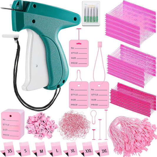 3576 Pcs Tagging Guns for Clothes Labels Attacher Stitch Guns for Clothing with 3000 Barbs, 5 Needles and 100 Price Tags, Sewing Kit for Retail Stores, Garage Yard Sales(Pink)