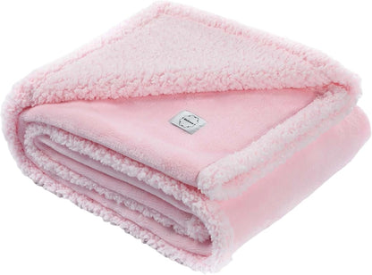 Waterproof Pink Dog Blanket Reversible Sherpa Fluffy Calming Pet Blankets Bed Cover for Puppy Leakproof Sofa Couch Throw Covers Cat-L-57x65in