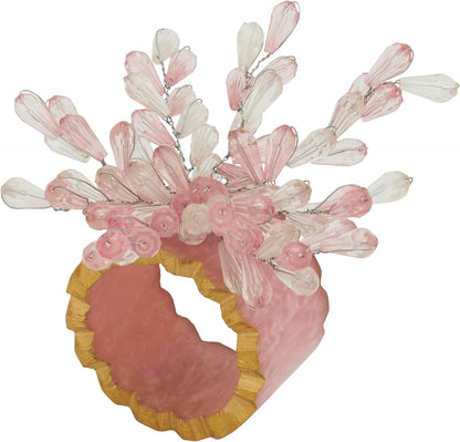 Beaded Bliss Resin Napkin Ring (Set of 4), Pink