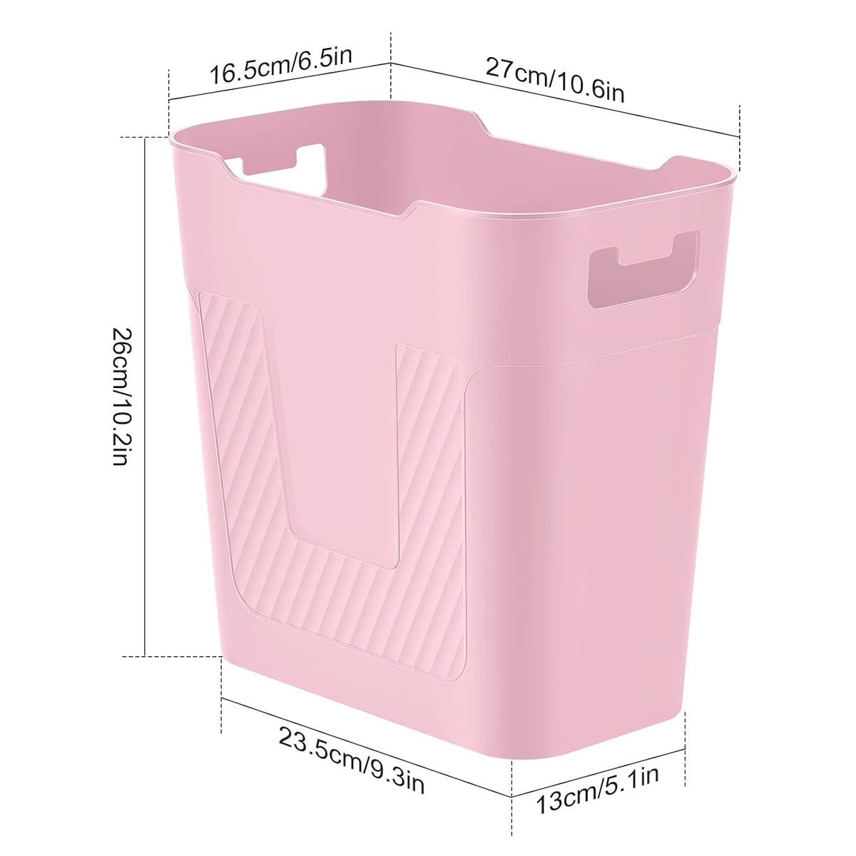 Small Pink Trash Can Wastebasket 2.2 Gallon Badroom Garbage Can,Pink