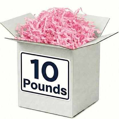 Light Pink Crinkle Paper Filler (10lb) - Shredded Paper for Basket Stuffing, Shipping, Packaging, Confetti, Crafts & Holidays - Crinkle Cut