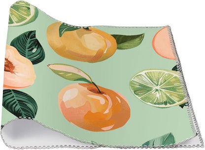 with Peach Pattern Placemats Set of 4 Heat Resistant Place Mats for Dining Table Non-Slip Placemat Easy Clean Washable Table Mats for Kitchen Table Indoor/Outdoor