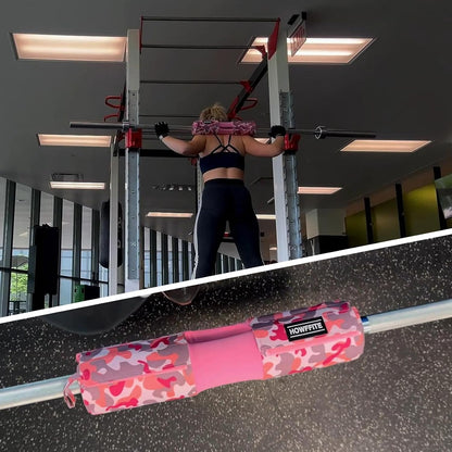 Barbell Pad Built-in Anti-Slide Design for Hip Thrusts, Squats and Lunges, Neck & Shoulder Protective Pad - Fits Standard and Olympic Bars