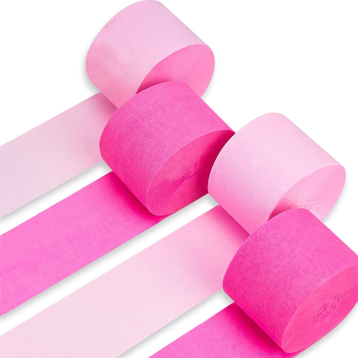 Hot Pink Crepe Paper Streamers 4pcs 328 FT Hot Pink Streamers