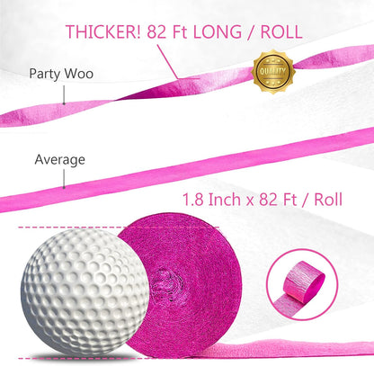 Hot Pink Crepe Paper Streamers 4pcs 328 FT Hot Pink Streamers