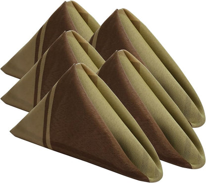 SASTYBALE Square Napkins Cloth 20 x 20 Inch Set of 4 Soft Checkered Napkin for Dinner, Wedding, Party and Holiday(Square 20 x 20 inch, 4 Pieces Taupe)