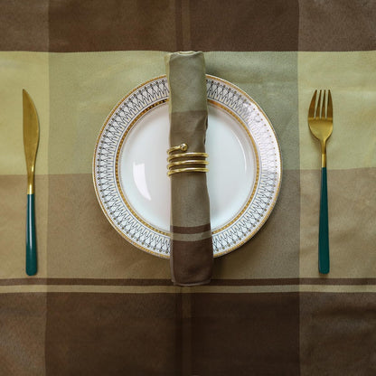 SASTYBALE Square Napkins Cloth 20 x 20 Inch Set of 4 Soft Checkered Napkin for Dinner, Wedding, Party and Holiday(Square 20 x 20 inch, 4 Pieces Taupe)