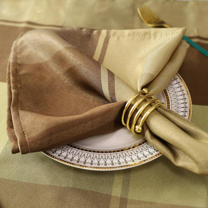 SASTYBALE Square Napkins Cloth 20 x 20 Inch Set of 4 Soft Checkered Napkin for Dinner, Wedding, Party and Holiday(Square 20 x 20 inch, 4 Pieces Taupe)