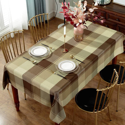 SASTYBALE Square Napkins Cloth 20 x 20 Inch Set of 4 Soft Checkered Napkin for Dinner, Wedding, Party and Holiday(Square 20 x 20 inch, 4 Pieces Taupe)
