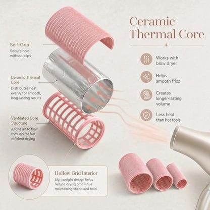 Ceramic Thermal Hair Rollers,18 Pcs Set for Women Styling