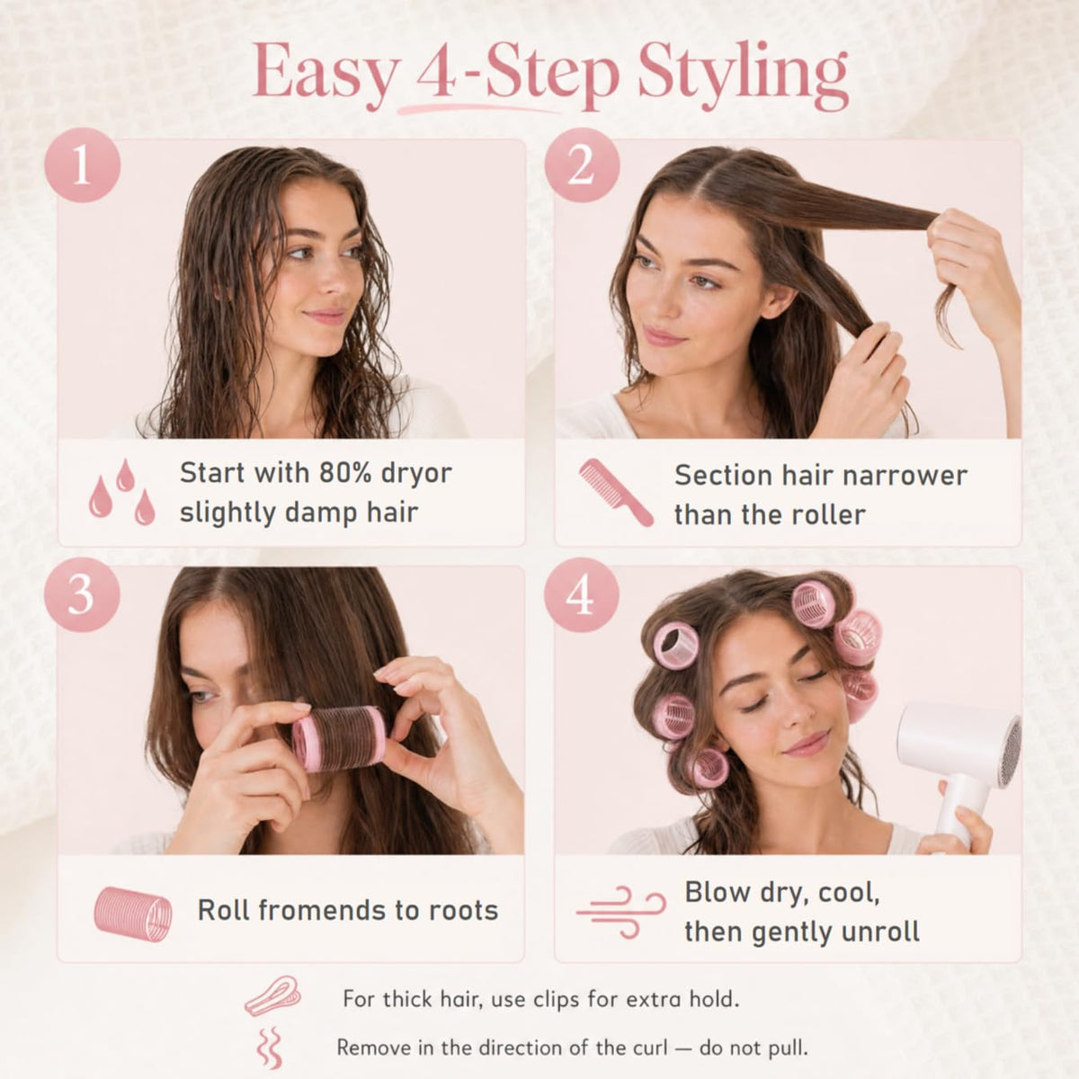 Ceramic Thermal Hair Rollers,18 Pcs Set for Women Styling